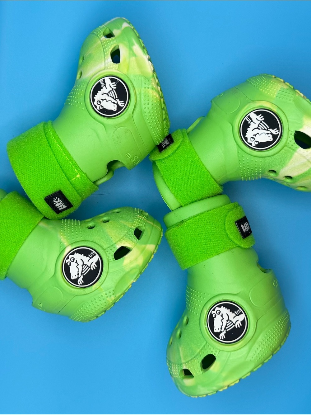Bark Lime Green Dog Water Clogs with Hook-and-Loop Strap for Large Dogs